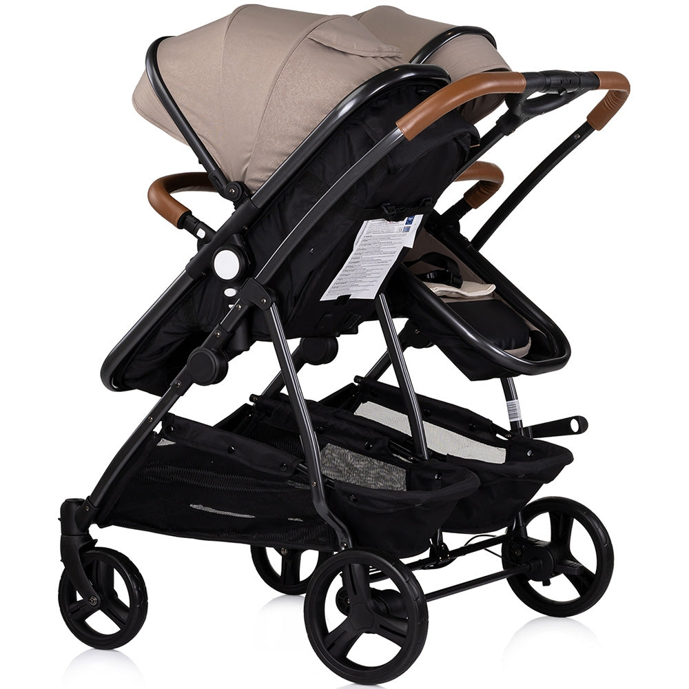 Carucior gemeni Chipolino Duo Smart 2 in 1 tiramisu - gogobaby.ro
