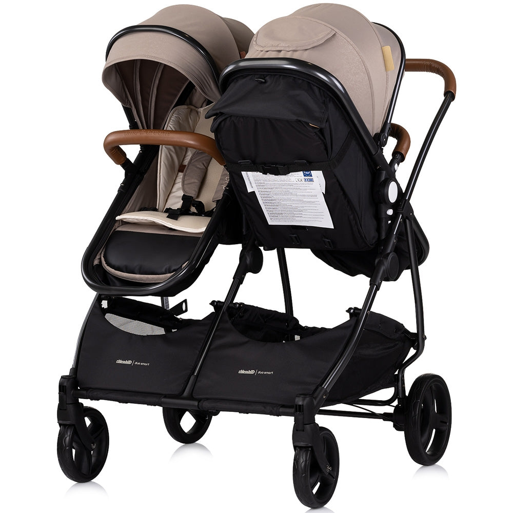 Carucior gemeni Chipolino Duo Smart 2 in 1 tiramisu - gogobaby.ro
