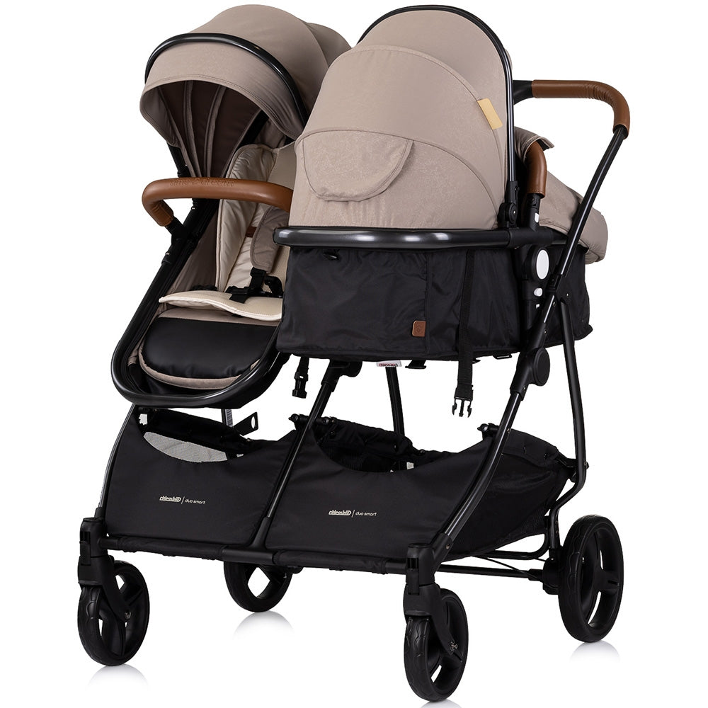 Carucior gemeni Chipolino Duo Smart 2 in 1 tiramisu - gogobaby.ro