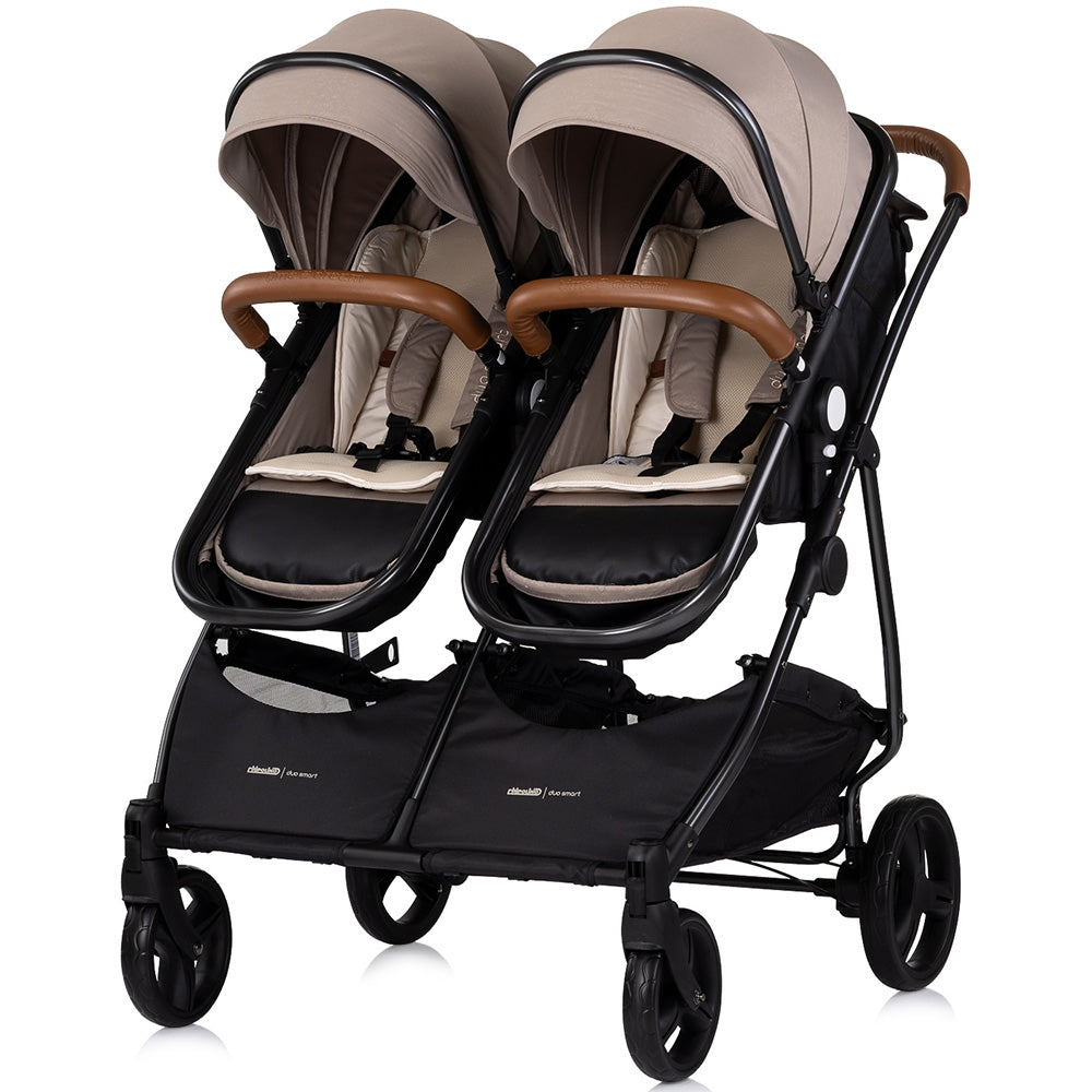 Carucior gemeni Chipolino Duo Smart 2 in 1 tiramisu - gogobaby.ro