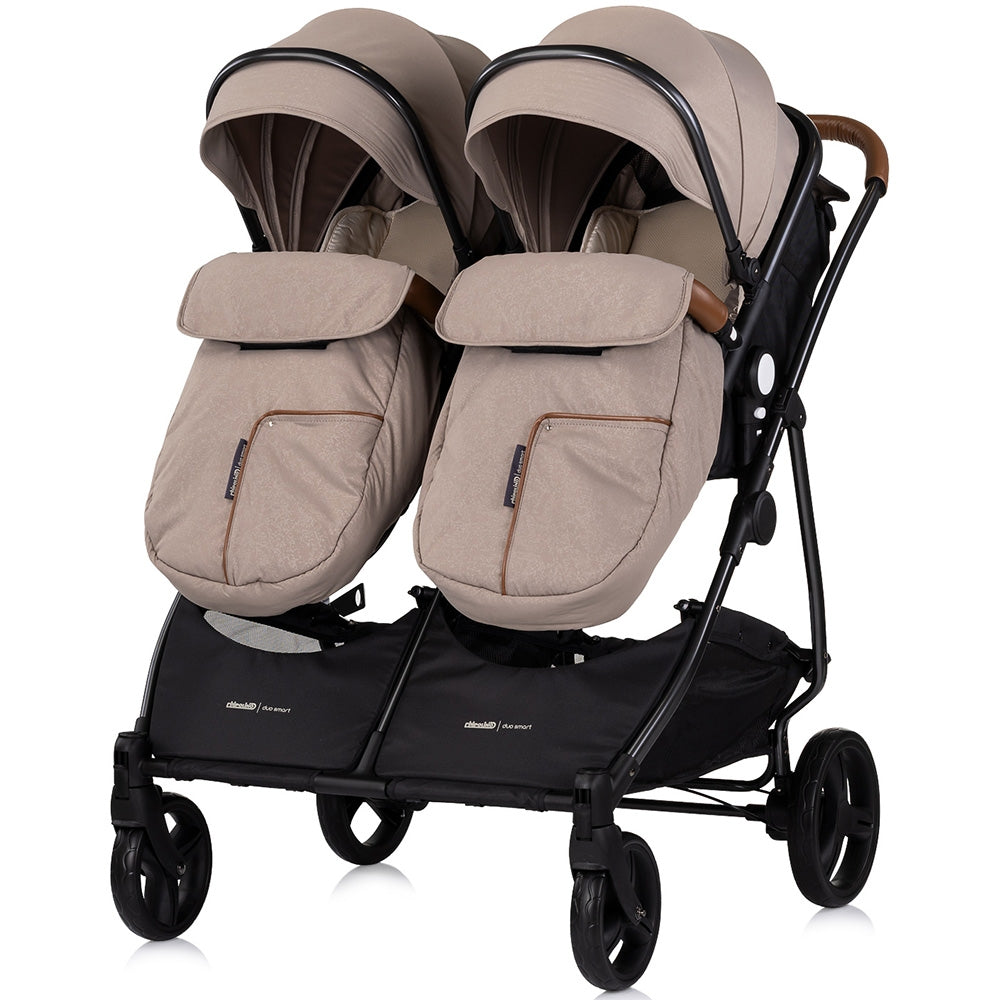 Carucior gemeni Chipolino Duo Smart 2 in 1 tiramisu - gogobaby.ro