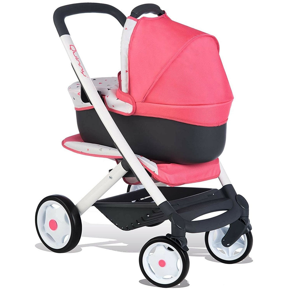 Carucior pentru papusi Smoby Quinny Combi 3 in 1 roz - gogobaby.ro