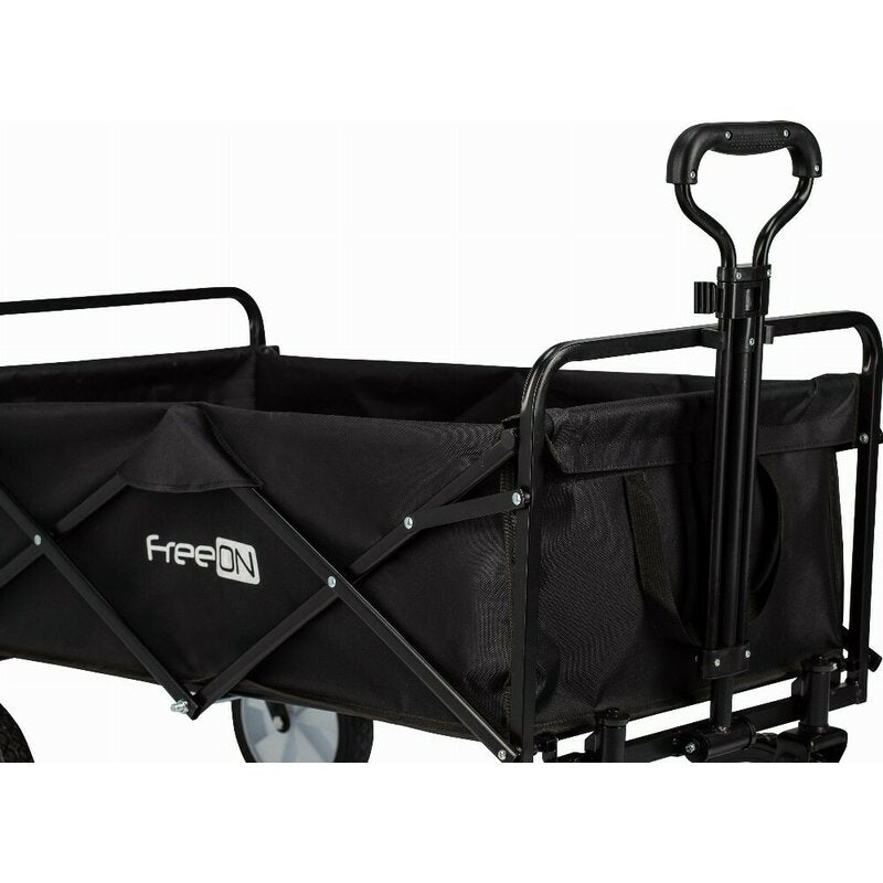 Carucior pliabil, FreeON, Pentru transportul diferitelor obiecte atat in casa, cat si in vacanta, Cu 2 buzunare, Maner reglabil 71-101 cm, Pana la 100 kg, 95x54x101 cm, Black - gogobaby.ro