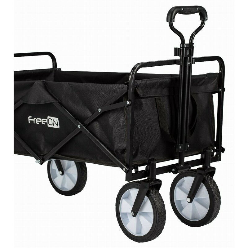 Carucior pliabil, FreeON, Pentru transportul diferitelor obiecte atat in casa, cat si in vacanta, Cu 2 buzunare, Maner reglabil 71-101 cm, Pana la 100 kg, 95x54x101 cm, Black - gogobaby.ro