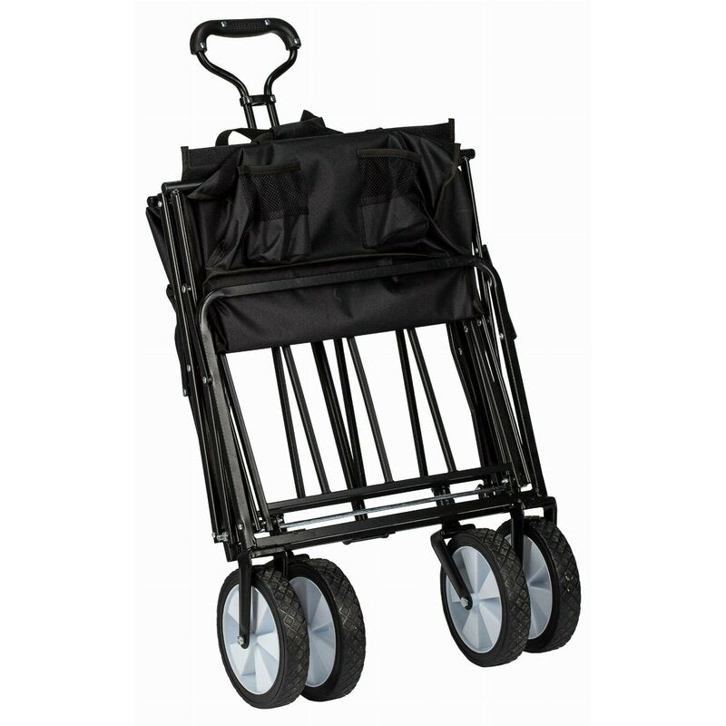 Carucior pliabil, FreeON, Pentru transportul diferitelor obiecte atat in casa, cat si in vacanta, Cu 2 buzunare, Maner reglabil 71-101 cm, Pana la 100 kg, 95x54x101 cm, Black - gogobaby.ro