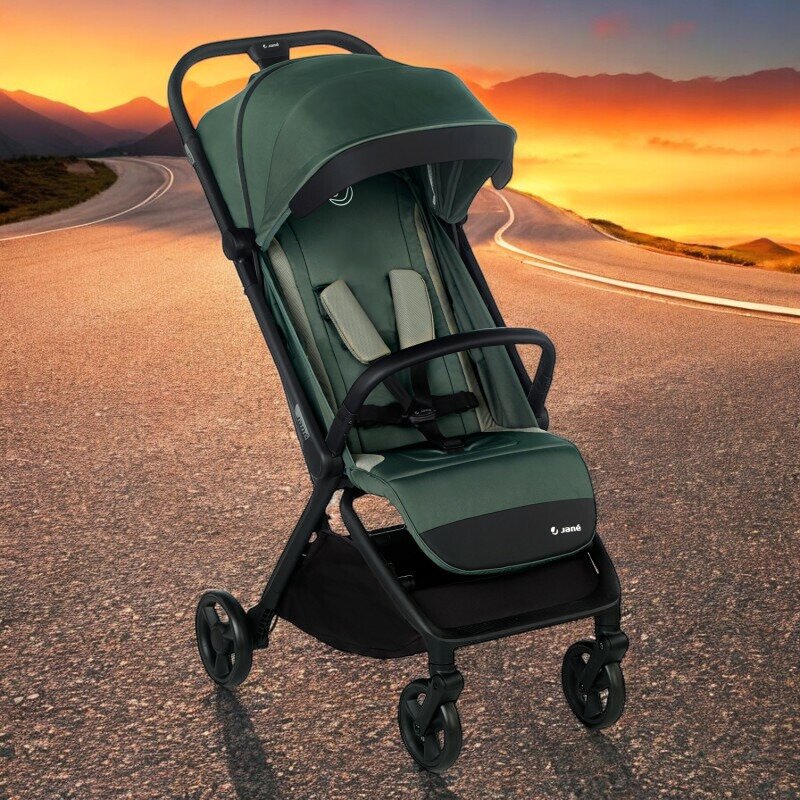 Carucior sport, Jane, Clap, Sistem compact de pliere care permite transportul caruciorului la bordul aeronavei, Cadru din aluminium, De la nastere pana la 26Kg, Conform cu standardul european EN 1888-2:2018+A1:2023, Botanic - gogobaby.ro