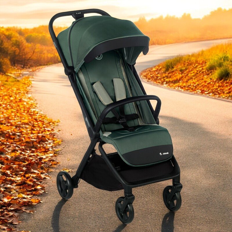Carucior sport, Jane, Clap, Sistem compact de pliere care permite transportul caruciorului la bordul aeronavei, Cadru din aluminium, De la nastere pana la 26Kg, Conform cu standardul european EN 1888-2:2018+A1:2023, Botanic - gogobaby.ro