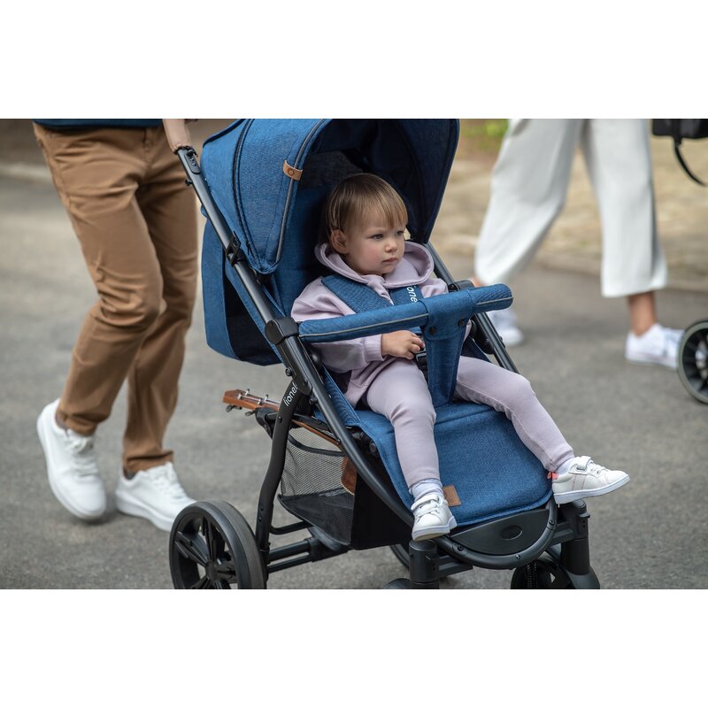 Carucior sport, Lionelo, Annet Plus, De la nastere, Cu accesorii si capotina XXL reglabila, 0 - 22 Kg, Conform cu standardele europene de securitate EN1888-1 si EN1888-2, Bej - gogobaby.ro