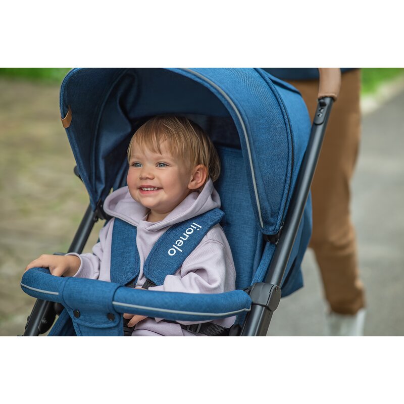 Carucior sport, Lionelo, Annet Plus, De la nastere, Cu accesorii si capotina XXL reglabila, 0 - 22 Kg, Conform cu standardele europene de securitate EN1888-1 si EN1888-2, Bej - gogobaby.ro