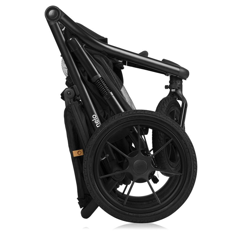 Carucior sport, Lionelo, Azura, Cu 3 roti, Cu baldachin XXL impermeabil, Pliere compacta, Pana la 22 kg, 6-48 luni, Conform cu standardele europene de securitate EN1888-1 si EN1888-2, Negru - gogobaby.ro
