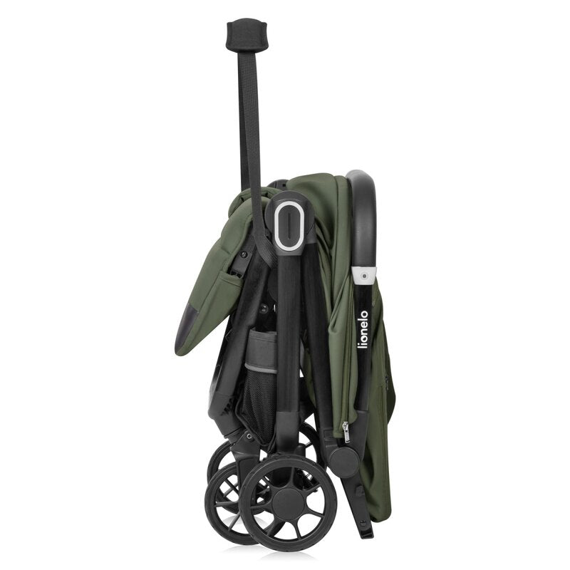 Carucior sport, Lionelo, Bess, Greutate redusa - 7.5 kg, Sustine 22 kg, 6 luni+, Capotina impermeabila, Protectie SPF 50+, Include suport sticla, Pliere cu o singura mana, Compact, Maner pentru transport, Conform cu EN1888-1 si EN1888-2, Verde - gogobaby.ro