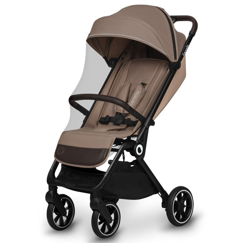 Carucior sport, Lionelo, Cloe, Cu accesorii, Cadru din aluminiu, Pana la 22 kg, Usor, Pliere compacta pentru avion, cu o singura mana, Ideal pentru toate tipurile de suprafete, 6 luni+, Bej - gogobaby.ro