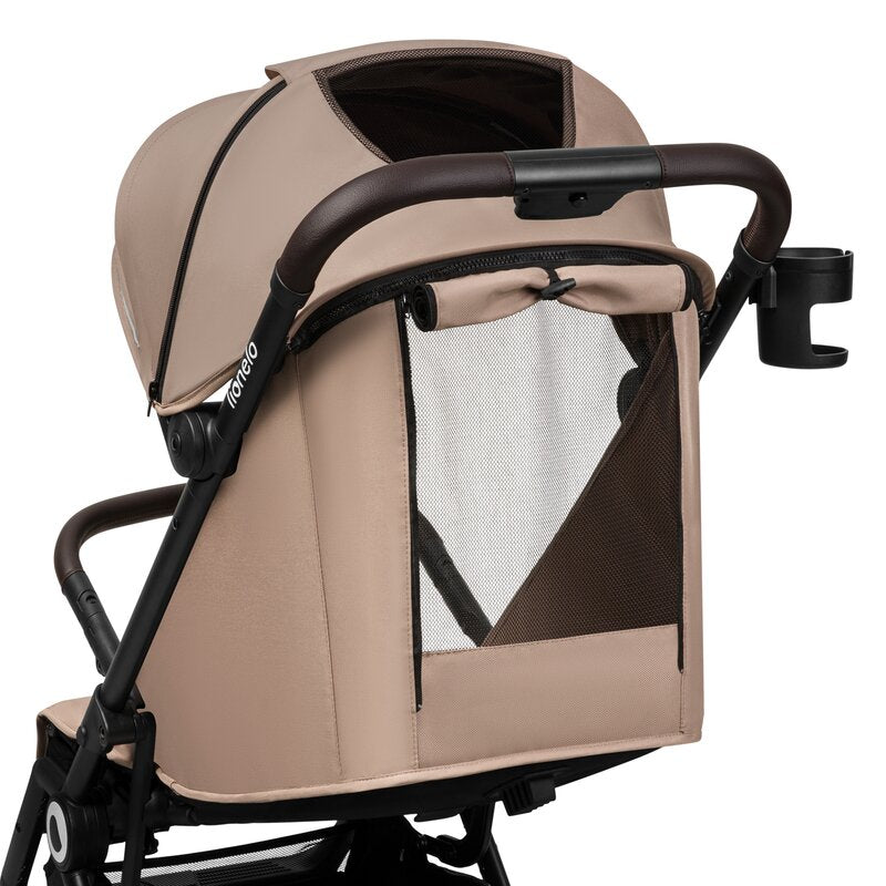Carucior sport, Lionelo, Cloe, Cu accesorii, Cadru din aluminiu, Pana la 22 kg, Usor, Pliere compacta pentru avion, cu o singura mana, Ideal pentru toate tipurile de suprafete, 6 luni+, Bej - gogobaby.ro