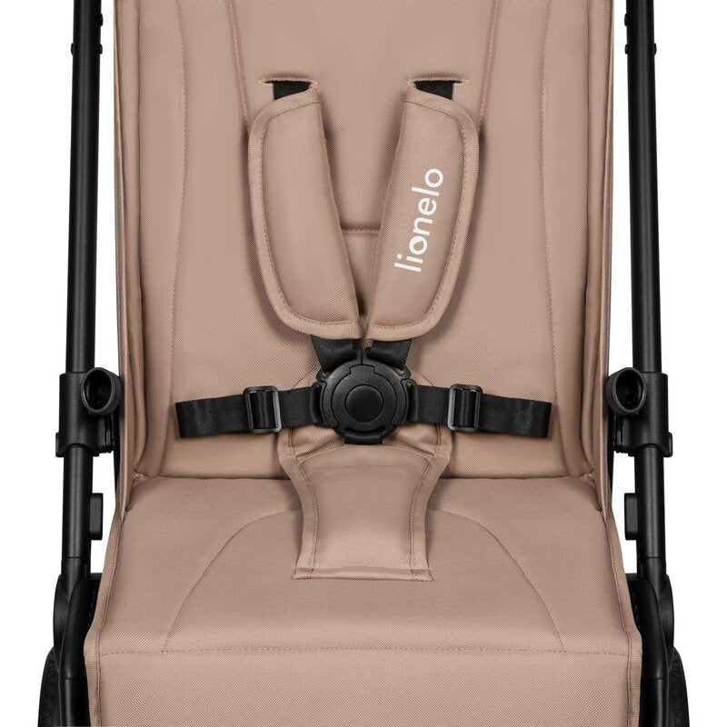 Carucior sport, Lionelo, Cloe, Cu accesorii, Cadru din aluminiu, Pana la 22 kg, Usor, Pliere compacta pentru avion, cu o singura mana, Ideal pentru toate tipurile de suprafete, 6 luni+, Bej - gogobaby.ro