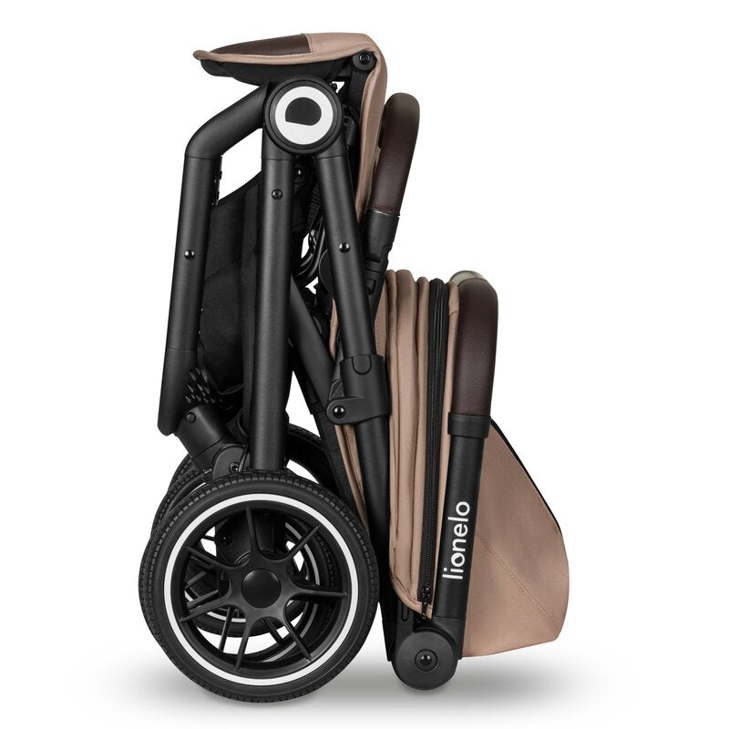 Carucior sport, Lionelo, Cloe, Cu accesorii, Cadru din aluminiu, Pana la 22 kg, Usor, Pliere compacta pentru avion, cu o singura mana, Ideal pentru toate tipurile de suprafete, 6 luni+, Bej - gogobaby.ro