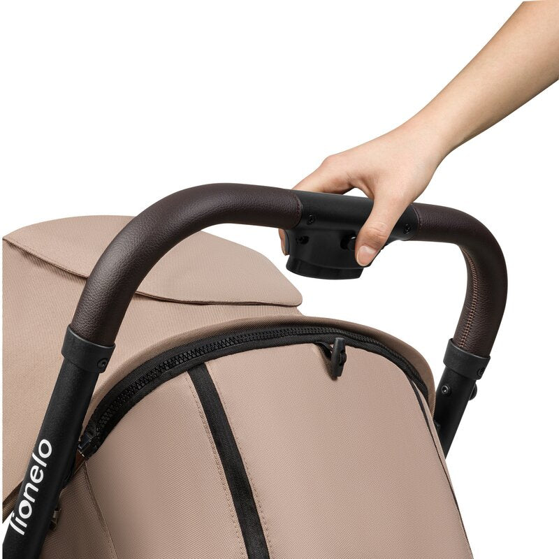 Carucior sport, Lionelo, Cloe, Cu accesorii, Cadru din aluminiu, Pana la 22 kg, Usor, Pliere compacta pentru avion, cu o singura mana, Ideal pentru toate tipurile de suprafete, 6 luni+, Bej - gogobaby.ro