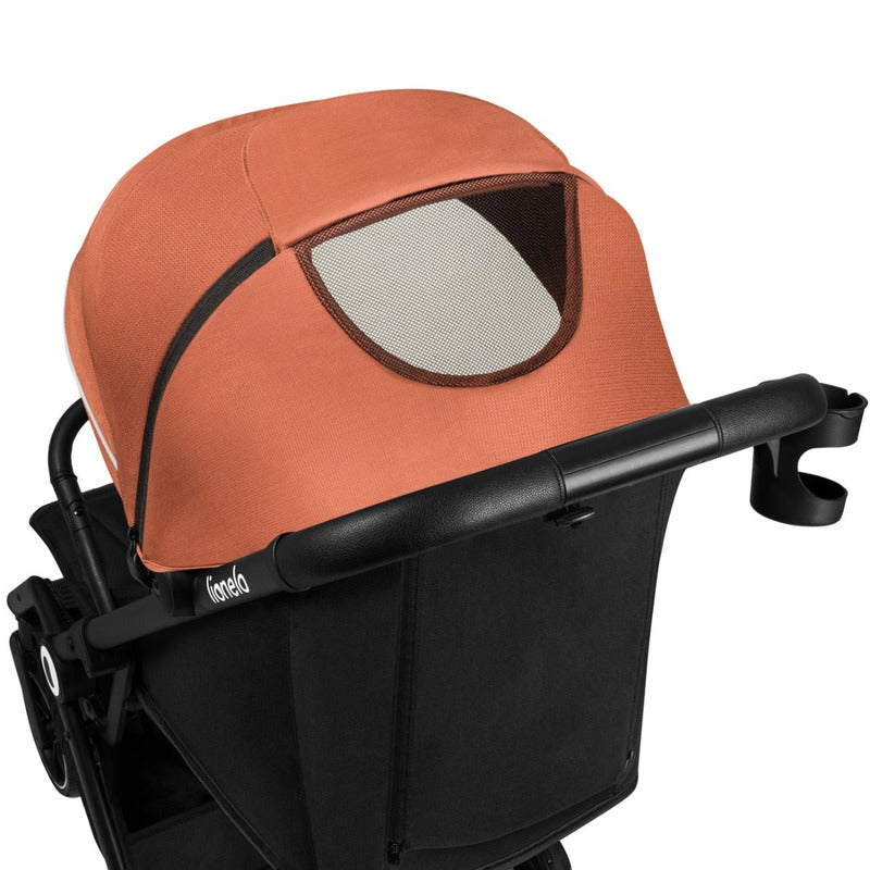 Carucior sport, Lionelo, Cloe, Cu accesorii, Cadru din aluminiu, Pana la 22 kg, Usor, Pliere compacta pentru avion, cu o singura mana, Ideal pentru toate tipurile de suprafete, 6 luni+, Maro - gogobaby.ro