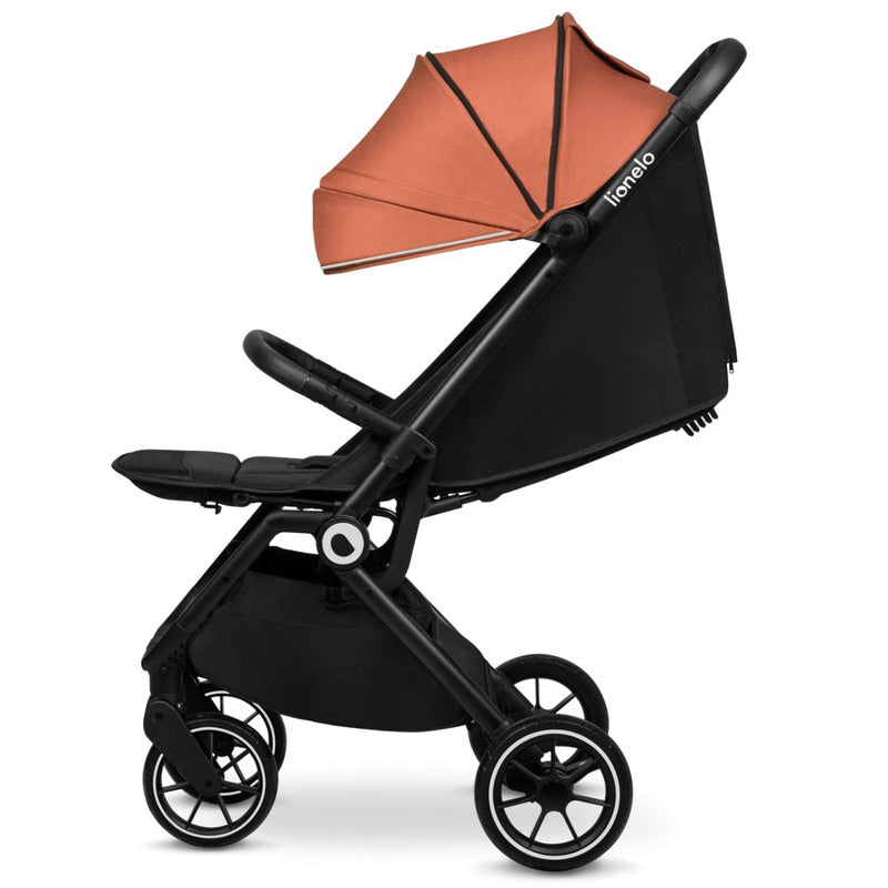 Carucior sport, Lionelo, Cloe, Cu accesorii, Cadru din aluminiu, Pana la 22 kg, Usor, Pliere compacta pentru avion, cu o singura mana, Ideal pentru toate tipurile de suprafete, 6 luni+, Maro - gogobaby.ro