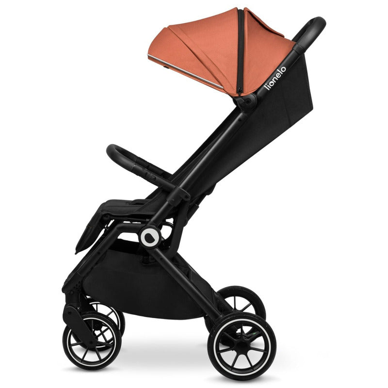 Carucior sport, Lionelo, Cloe, Cu accesorii, Cadru din aluminiu, Pana la 22 kg, Usor, Pliere compacta pentru avion, cu o singura mana, Ideal pentru toate tipurile de suprafete, 6 luni+, Maro - gogobaby.ro