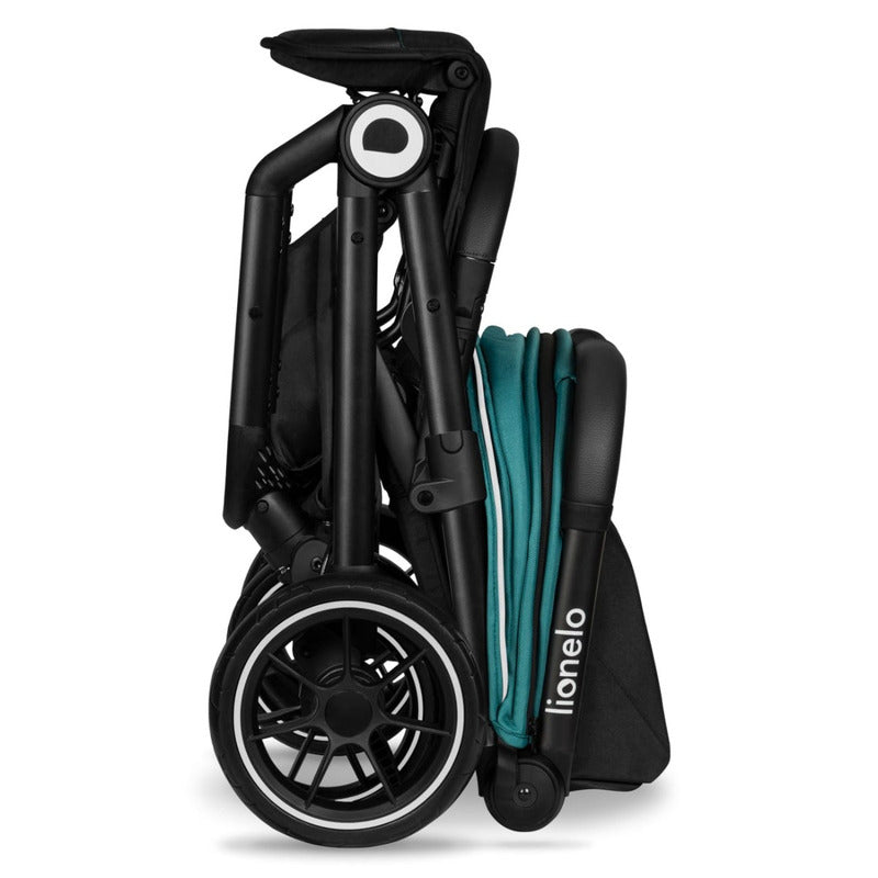 Carucior sport, Lionelo, Cloe, Cu accesorii, Cadru din aluminiu, Pana la 22 kg, Usor, Pliere compacta pentru avion, cu o singura mana, Ideal pentru toate tipurile de suprafete, 6 luni+, Verde Smarald - gogobaby.ro