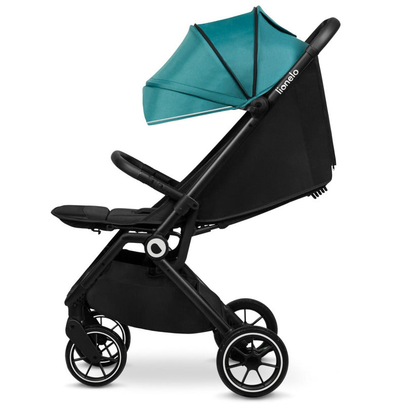 Carucior sport, Lionelo, Cloe, Cu accesorii, Cadru din aluminiu, Pana la 22 kg, Usor, Pliere compacta pentru avion, cu o singura mana, Ideal pentru toate tipurile de suprafete, 6 luni+, Verde Smarald - gogobaby.ro