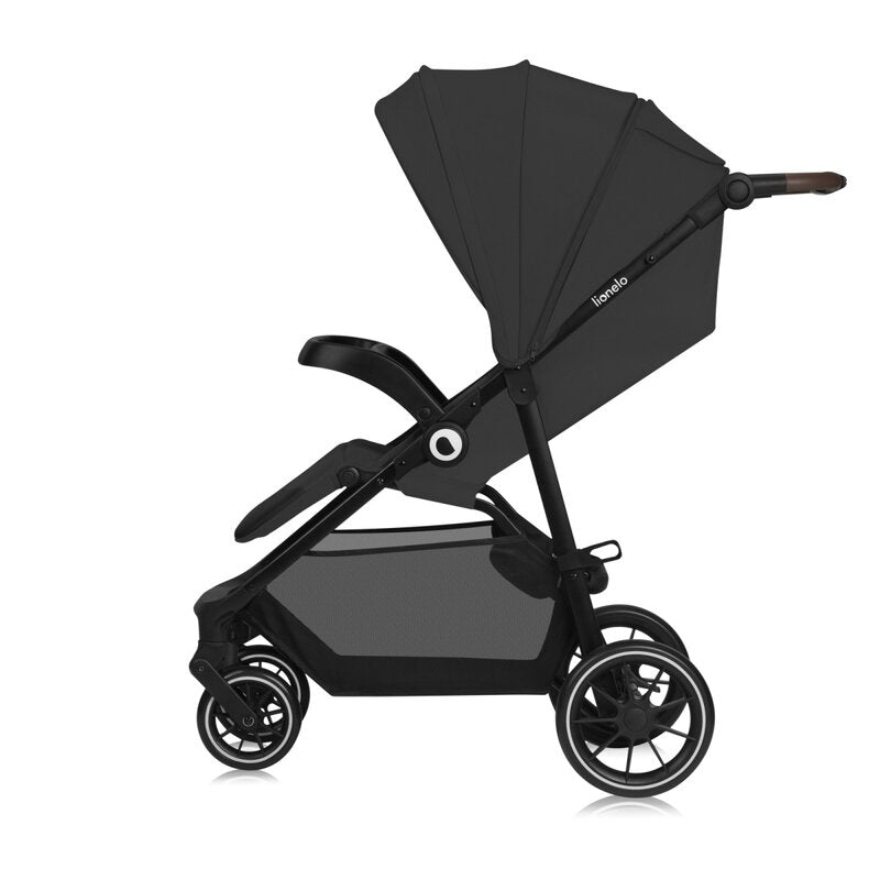 Carucior sport, Lionelo, Emma One, Cu tavita, Suport pahar, Plasa de tantari, Roti EVA, Maner reglabil, Pana la 22 kg, 6 luni+, Conform cu EN1888-1, Gri - gogobaby.ro