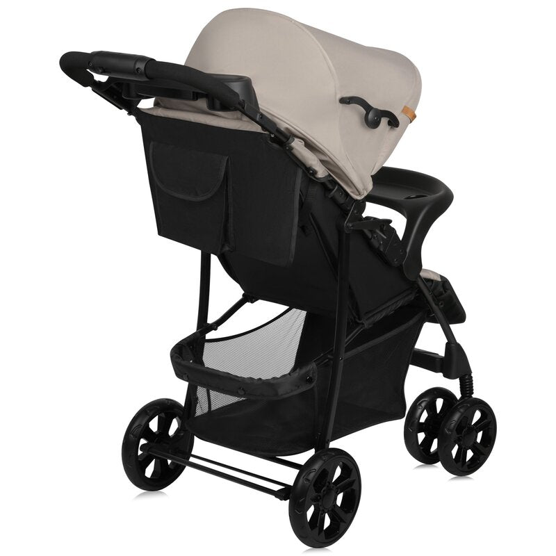 Carucior sport, Lionelo, Emma Plus, Cu tavita, 2 Suporturi pentru pahar, Geanta accesorii, Conform cu standardul european de securitate EN1888-1, Bej - gogobaby.ro