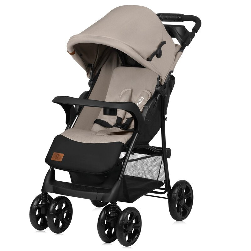 Carucior sport, Lionelo, Emma Plus, Cu tavita, 2 Suporturi pentru pahar, Geanta accesorii, Conform cu standardul european de securitate EN1888-1, Bej - gogobaby.ro