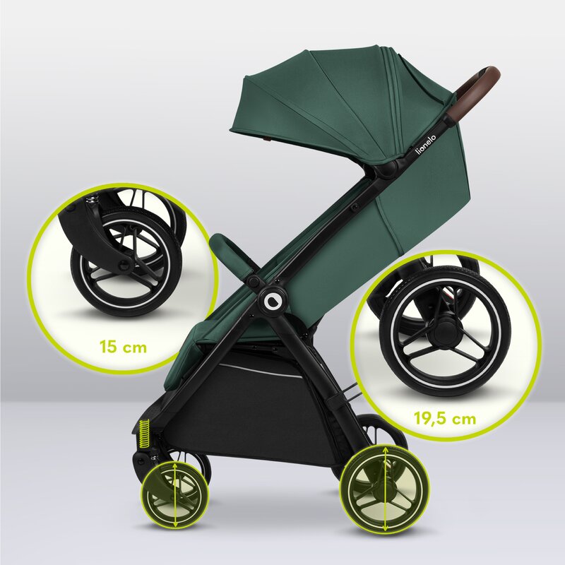 Carucior sport, Lionelo, Ingrid, Capotina impermeabila cu filtru UPF50+, Pana la 22 Kg, Spatar reglabil in 3 pozitii, Include suport pahar si plasa de tantari, Sistem pentru pliere automata, 6 luni+, Verde - gogobaby.ro