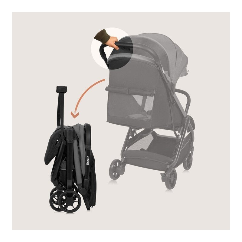 Carucior sport, Lionelo, Julie Air, Greutate redusa - 7.5 kg, Sustine 22 kg, 6 luni+, Capotina impermeabila, Protectie SPF 50+, Include suport sticla, Pliere compacta pentru calatorii, Conform cu EN1888-1 si EN1888-2, Gri - gogobaby.ro