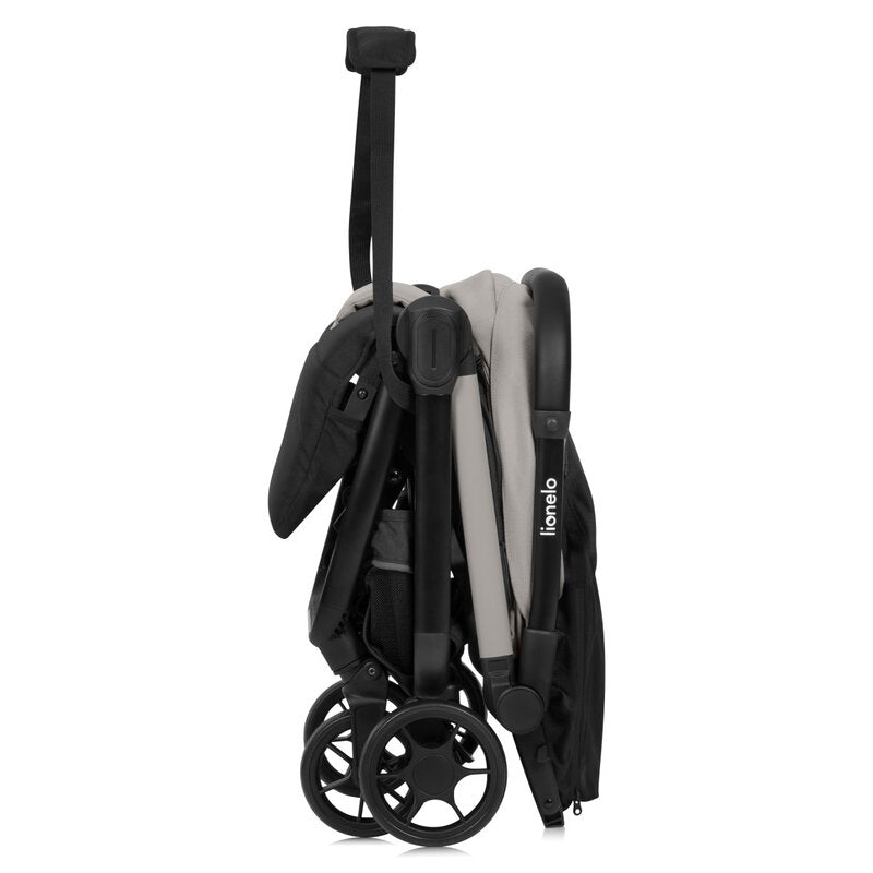 Carucior sport, Lionelo, Julie Air, Greutate redusa - 7.5 kg, Sustine 22 kg, 6 luni+, Capotina impermeabila, Protectie SPF 50+, Include suport sticla, Pliere compacta pentru calatorii, Conform cu EN1888-1 si EN1888-2, Bej - gogobaby.ro