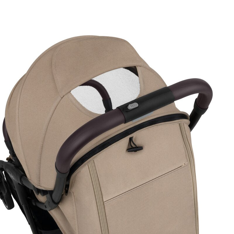 Carucior sport, Lionelo, Julie One, De la nastere, Greutate redusa, Cu accesorii, Cadru din aluminiu, 0-22 kg, Pliere compacta pentru avion, Conform cu standardele europene de securitate EN1888-1 si EN1888-2, Bej - gogobaby.ro