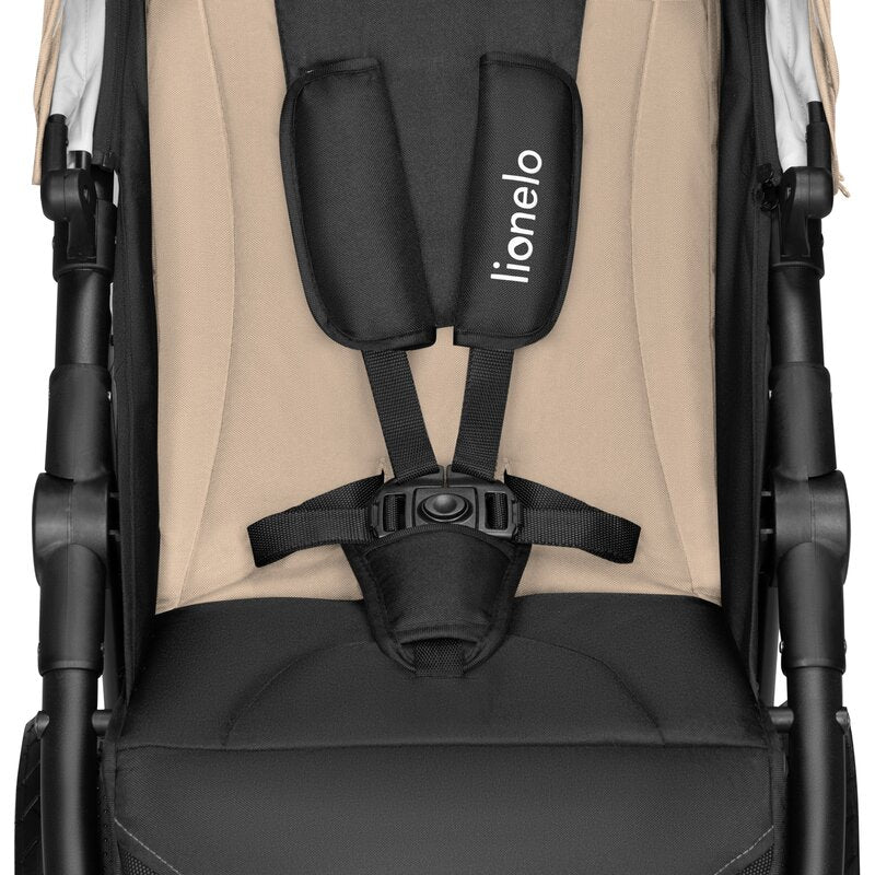 Carucior sport, Lionelo, Natt, De la nastere, Cu accesorii si capotina XXL reglabila, 0 - 22 kg, Conform cu standardele europene de securitate EN1888-1, EN1888-2, Bej - gogobaby.ro