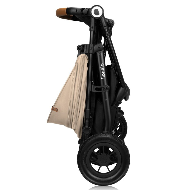 Carucior sport, Lionelo, Natt, De la nastere, Cu accesorii si capotina XXL reglabila, 0 - 22 kg, Conform cu standardele europene de securitate EN1888-1, EN1888-2, Bej - gogobaby.ro