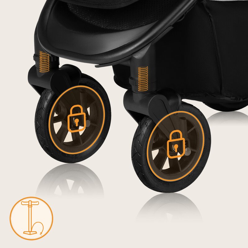 Carucior sport, Lionelo, Natt, De la nastere, Cu accesorii si capotina XXL reglabila, 0 - 22 kg, Conform cu standardele europene de securitate EN1888-1, EN1888-2, Bej - gogobaby.ro
