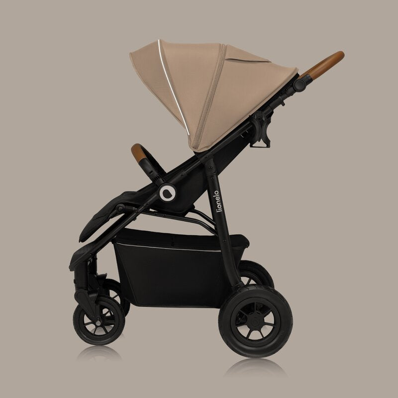 Carucior sport, Lionelo, Natt, De la nastere, Cu accesorii si capotina XXL reglabila, 0 - 22 kg, Conform cu standardele europene de securitate EN1888-1, EN1888-2, Bej - gogobaby.ro