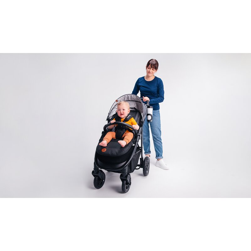 Carucior sport, Lionelo, Natt, De la nastere, Cu accesorii si capotina XXL reglabila, 0 - 22 kg, Conform cu standardele europene de securitate EN1888-1, EN1888-2, Bej - gogobaby.ro