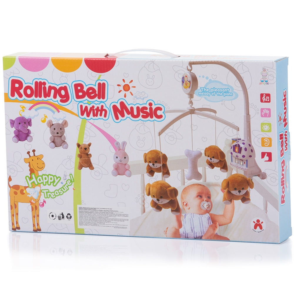 Carusel muzical pentru patut Chipolino Blue rabbits - gogobaby.ro