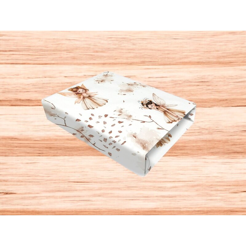 Cearceaf cu elastic, MimiNu, Pentru pat 160x80 cm, Din bumbac certificat Oeko Tex Standard 100, Fairy