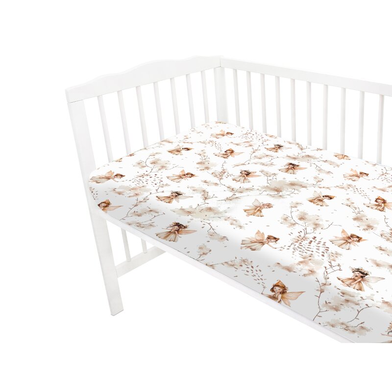 Cearceaf cu elastic, MimiNu, Pentru patut 140X70 cm, Din bumbac certificat Oeko Tex Standard 100, Fairy - gogobaby.ro