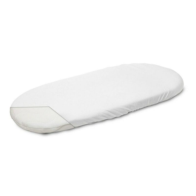 Cearceaf cu elastic, New Baby, Pentru landou, Din Bumbac, 35 x 75 cm, 0 luni+, White