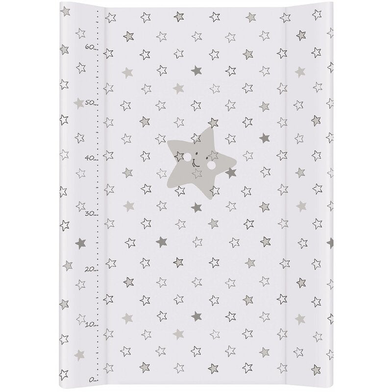 Saltea de infasat, Ceba Baby, Cu Intaritura, 70x50 cm, Happy Stars Grey - gogobaby.ro