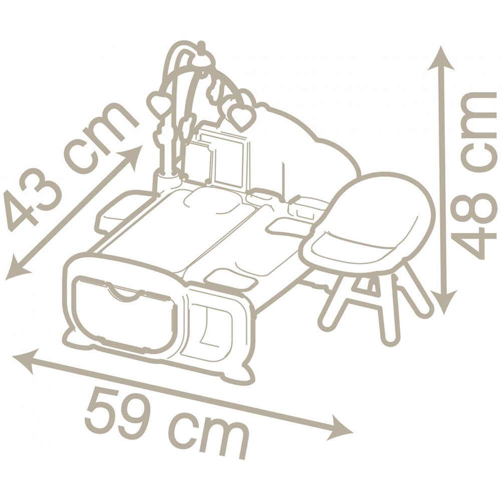 Centru de ingrijire pentru papusi Smoby Baby Nurse Cocoon Nursery crem cu accesorii - gogobaby.ro