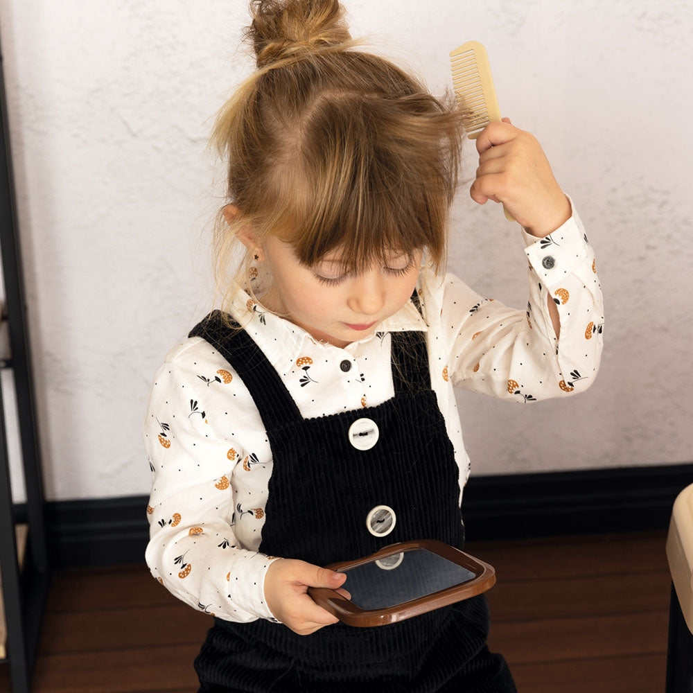 Salon coafura pentru copii Smoby Barber Shop, Barber and Cut negru - gogobaby.ro