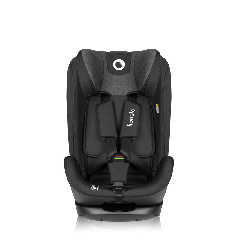 Scaun auto, Lionelo, Harper i-Size, Isofix, Cu centura TopTether, Cu spatar inclinabil in 5 pozitii, Cu tetiera reglabila in 13 pozitii, Cu tehnologie Dri Seat, Instalare cu fata inainte, 9-36 kg, 76-150 cm, Conform cu ECE R129, Gri - gogobaby.ro