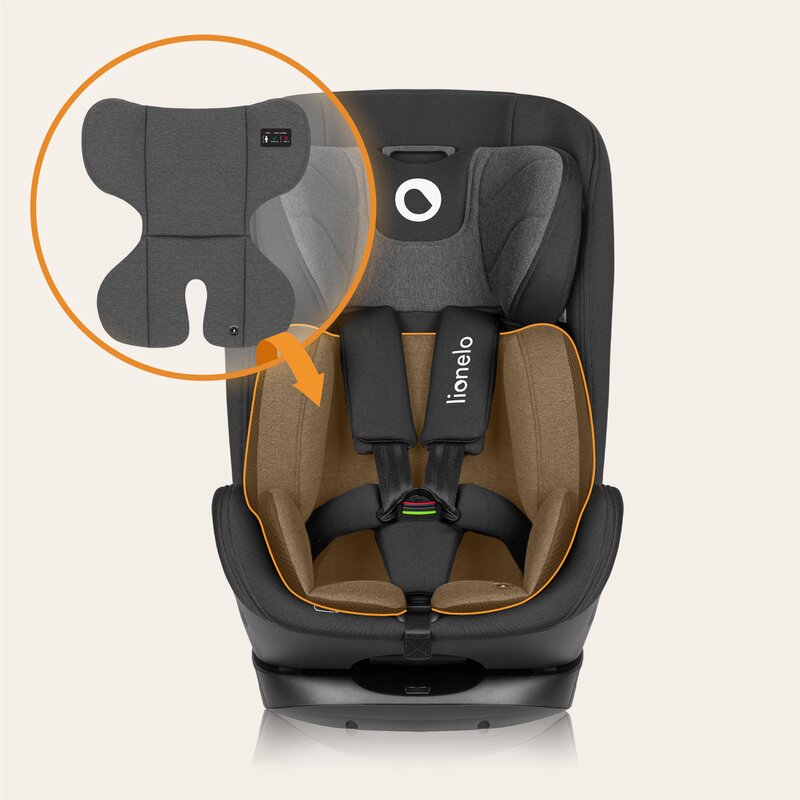 Scaun auto, Lionelo, Harper i-Size, Isofix, Cu centura TopTether, Cu spatar inclinabil in 5 pozitii, Cu tetiera reglabila in 13 pozitii, Cu tehnologie Dri Seat, Instalare cu fata inainte, 9-36 kg, 76-150 cm, Conform cu ECE R129, Gri - gogobaby.ro