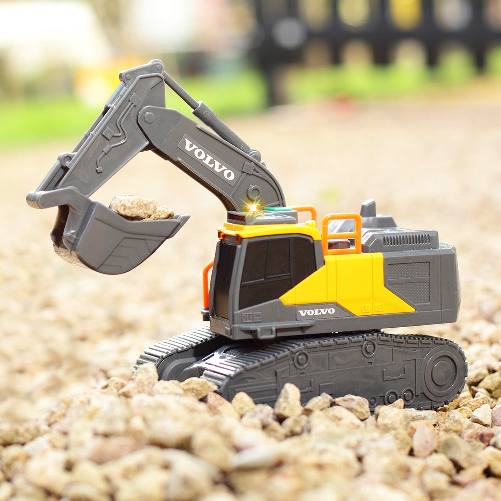 Excavator Dickie Toys Volvo Tracked Excavator 23 cm cu lumini si sunete - gogobaby.ro