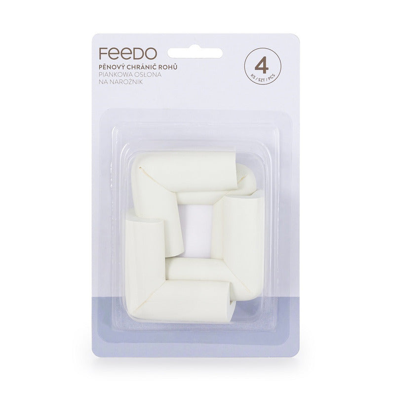 Set protectIi, Feedo, Pentru colturi ascutite, Absorbtie a socurilor, Din spuma, Cu adeziv, 5 x 5 x 2 cm, 4 bucati, Alb - gogobaby.ro