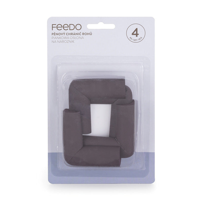 Set protectIi, Feedo, Pentru colturi ascutite, Absorbtie a socurilor, Din spuma, Cu adeziv, 5 x 5 x 2 cm, 4 bucati, Maro - gogobaby.ro