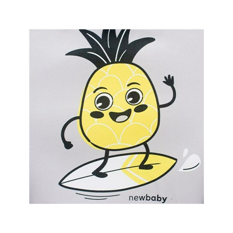 Fotoliu din burete, New Baby, Pentru copii, 42x53, Din spuma, Cu husa din bumbac, 9 luni - 5 ani, Pineapple - gogobaby.ro